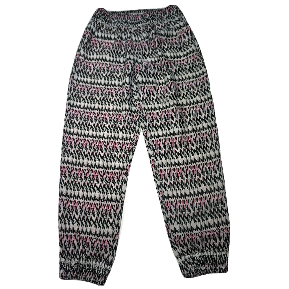 HEARTSOUL Women Medium Multicolor Zig Zag‎ Pull-on Poly Stretch Jogger Pants EUC